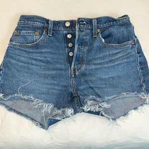 High rise cut off shorts with button fly.  Medium rinse. NWOT.